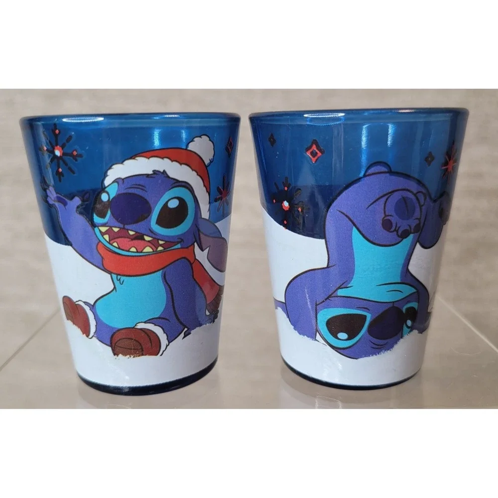 Disney Lilo and Stitch Shot Glass Collection Stitch Christmas Glass &‎ Plastic